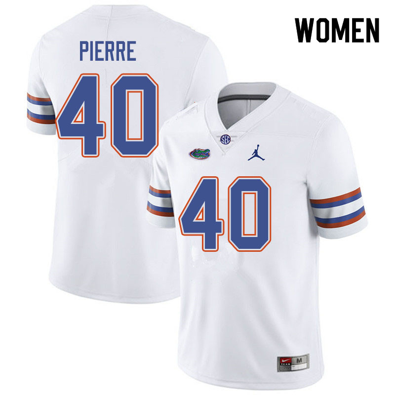 Jordan Brand Women #40 Jesiah Pierre Florida Gators College Football Jerseys Sale-White